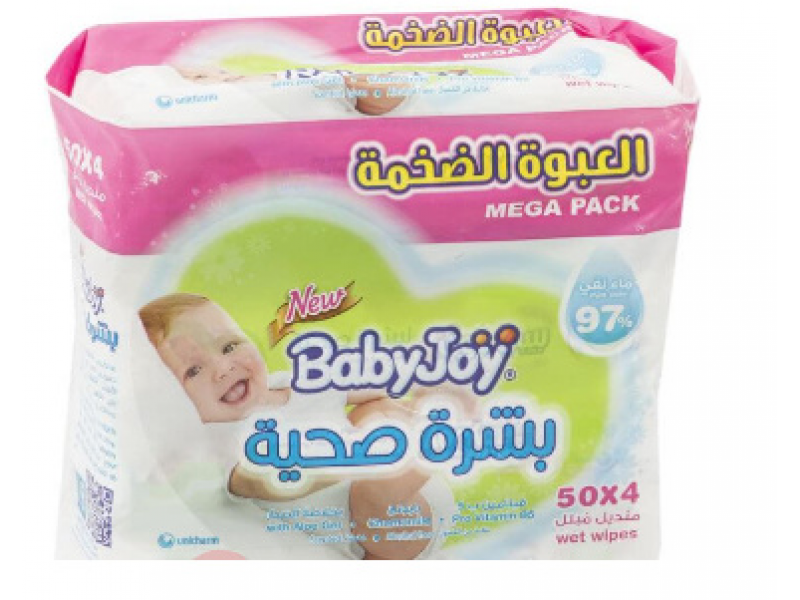 بيبي جوي مناديل أطفال ميجا عبوة (4X50) قطع بيبي جوي مناديل أطفال ميجا عبوة (4X50) قطع