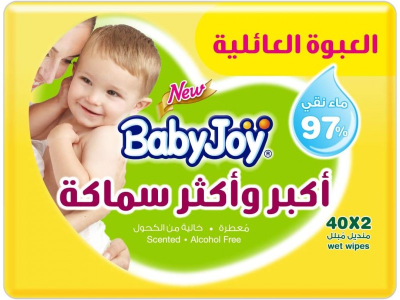 بيبى جوى مناديل كبيرة و سميكة 2*40 حزمة من 6 بيبى جوى مناديل كبيرة و سميكة 2*40 حزمة من 6