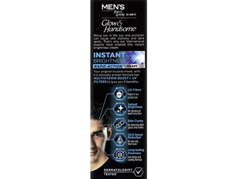 FAIR & LOVELY MAX GLOW HANDSOME INSTA BRIGHT 100GM FAIR & LOVELY MAX GLOW HANDSOME INSTA BRIGHT 100GM