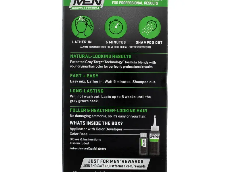 JUST FOR MEN HAIR COLOR DARKEST BROWN COLOR H-50