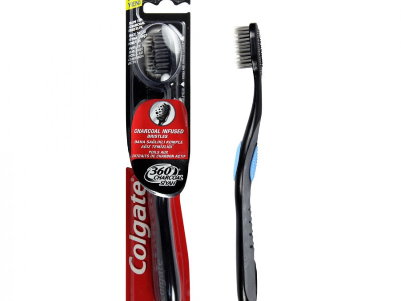 COLGATE Tooth Brush 360 CHARCOL MEDIUM 21657 COLGATE Tooth Brush 360 CHARCOL MEDIUM 21657