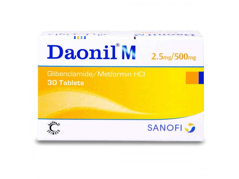 DAONIL M 2.5/500 mg 30 TABLETS DAONIL M 2.5/500 mg 30 TABLETS