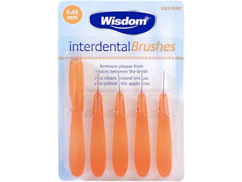 WISDOM INTERDENTAL BRUSHES XXX-FINE (0.45MM) 5 BRUSHES WISDOM INTERDENTAL BRUSHES XXX-FINE (0.45MM) 5 BRUSHES