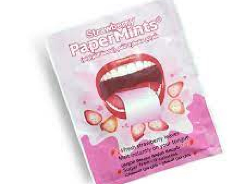 PAPER MINTS STRAWBERRY STRIPS 24P PAPER MINTS STRAWBERRY STRIPS 24P